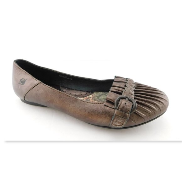 BORN Bronze Scrunch Braid Belted Ballet Flats 9.5 - Picture 1 of 7